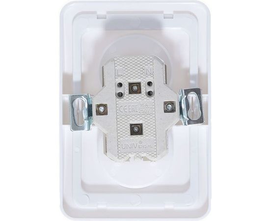 Двухместная розетка UNIVersal Валери б/з белая В0102 – изображение 3