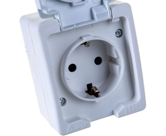 Розетка UNIVersal Аллегро с/з, з/ш, с крышкой, IP54, белая 5563286 – изображение 3