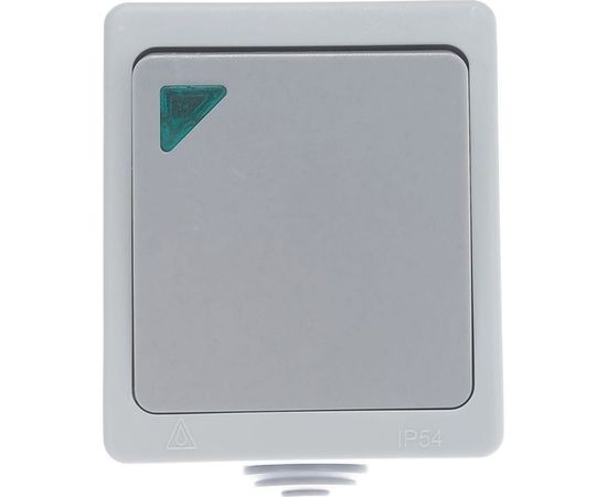 Проходной выключатель с подсветкой, 1 клавиша UNIVersal Аллегро IP54, серый 1277 – изображение 2