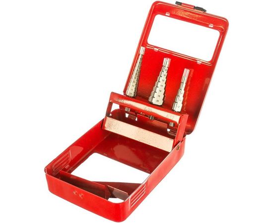 Набор ступенчатых сверл по сталям и цветным металлам МАСТЕР (3 шт; HSS) Зубр 29665-3-20-H3 