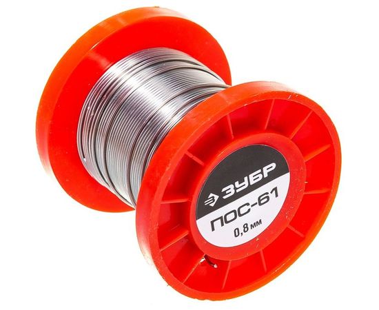 Припой ПОС 61 (0.8 мм; 50 г; проволока) Зубр 55450-050-08 – изображение 5