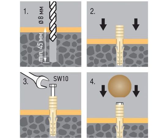 Комплект дверного ограничителя ЕВРОПАРТНЕР TSM серый 87574 – изображение 3