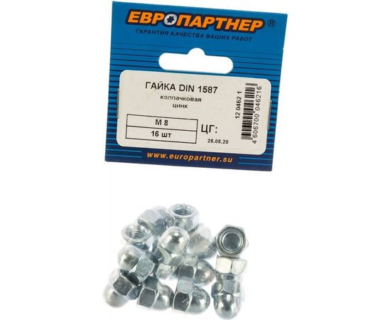 Колпачковая гайка ЕВРОПАРТНЕР DIN1587 ZN M8 16шт. 12 0462 1 – изображение 2