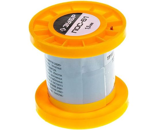 Припой ПОС 61 (1.5 мм; 50 г; трубка с канифолью) Зубр 55450-050-15C – изображение 2