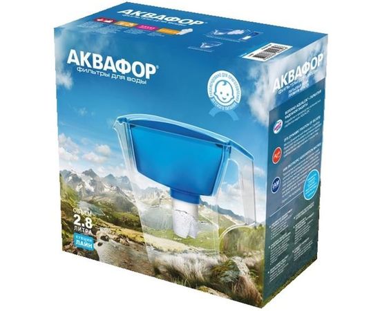 Водоочиститель-кувшин Аквафор модель Лайн, голубой – изображение 3