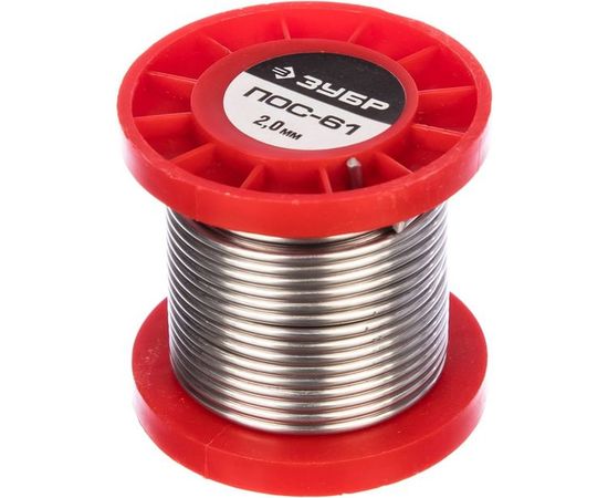 Припой ПОС 61 (2 мм; 100 г; проволока) Зубр 55450-100-20 