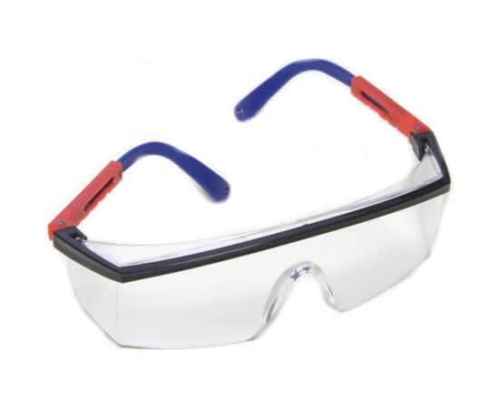 Защитные очки Профессионал прозрачные с сине-красной JL-D014-1 оправой 079033 
