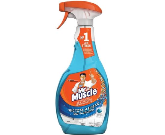 Средство для мытья стекол и зеркал МИСТЕР МУСКУЛ 500 мл После дождя распылитель 600332 