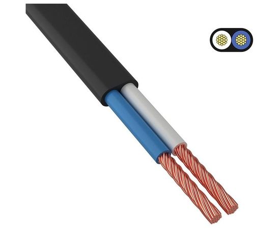 Провод ШВВП ККЗ 2х0,75 кв.мм 200 м черный ГОСТ 01-8087-6 