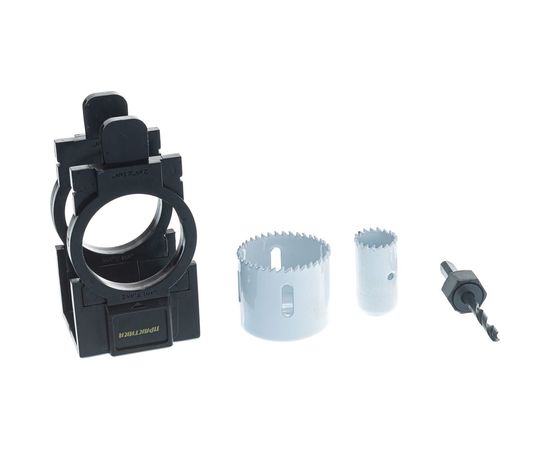 Набор коронок для замков (54 мм; 25 мм; держатель; кондуктор) ПРАКТИКА 031-310 