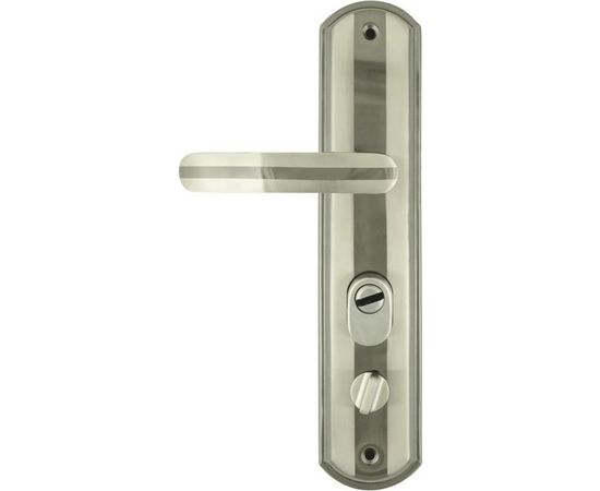 Дверная ручка на планке НОРА-М 200-68 мм ЕСО левая, мат. хром/черн. никель 16675 