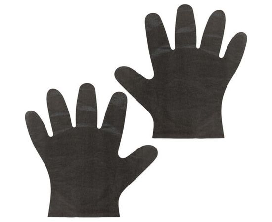 Полиэтиленовые перчатки ЛАЙМА, комплект 50 пар, черные, размер M, 8 микрон, 606881 