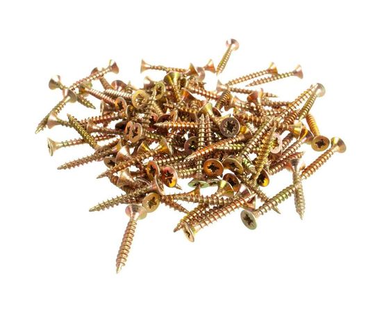 Шуруп Качественный КРЕПЕЖ желтый цинк 4.0x30, 200 шт. 0300459 КЧ 