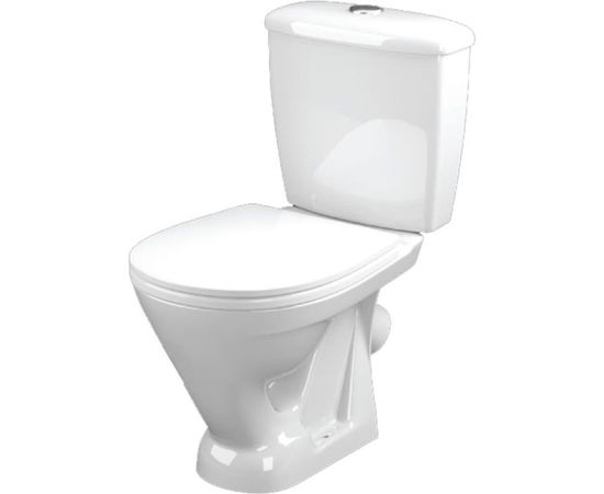 Унитаз-компакт Оскольская керамика Радуга тарельчатый, косой выпуск, 1 режим, сиденье ПП ОК 435612 