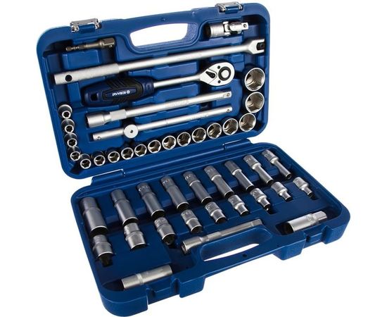 Набор торцевых головок с трещоткой КОБАЛЬТ 1/2 Cr-V 45 предметов 791219-45:6102 