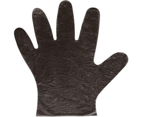 Полиэтиленовые перчатки ЛАЙМА, комплект 50 пар, черные, размер M, 8 микрон, 606881 – изображение 8