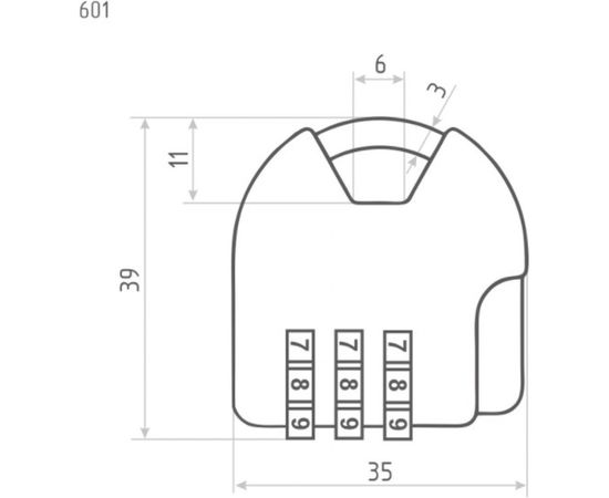 Навесной кодовый замок НОРА-М 601 красный 17080 – изображение 3
