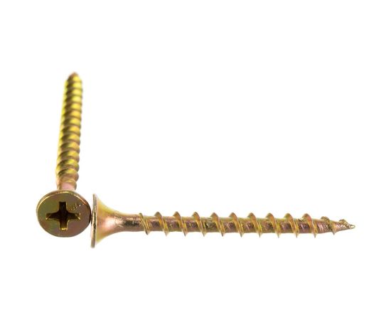 Саморезы с потайной головкой и крупным шагом Профикреп жёлтый цинк, 3,5х51 150 шт 2034906235 – изображение 2