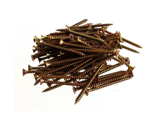 Шуруп Качественный КРЕПЕЖ желтый цинк 4,5x60, 100 шт. 0300489 КЧ – изображение 2