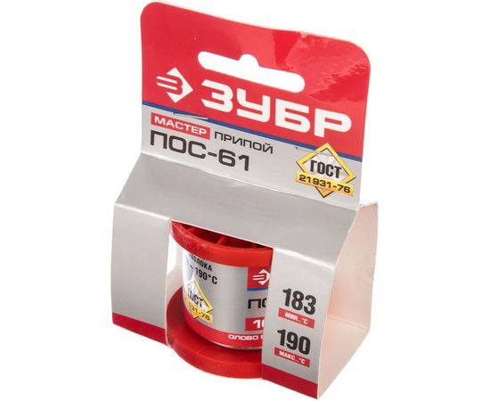 Припой ПОС 61 (2 мм; 100 г; проволока) Зубр 55450-100-20 – изображение 6