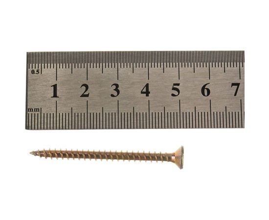 Шуруп Качественный КРЕПЕЖ желтый цинк 4,0x50, 150 шт. 0300467 КЧ – изображение 3