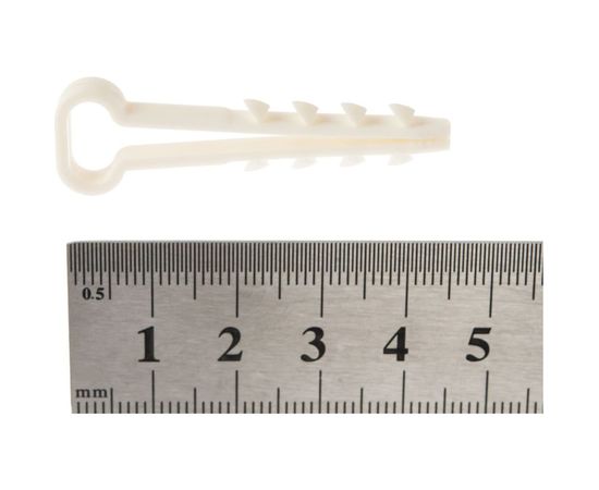 Дюбель-хомут для крепления прямоугольного кабеля КРЕП-КОМП цвет-белый 10х5 100шт дх105 – изображение 3