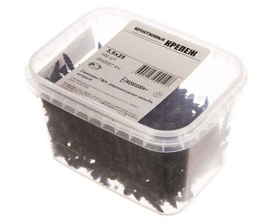 Саморез ГВЛ Качественный Крепеж 3,9х25 двухзаходная резьба 500 шт 0500057 КЧ – изображение 2