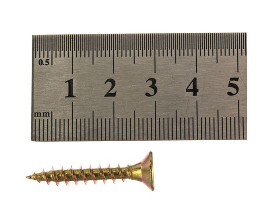 Шуруп Качественный КРЕПЕЖ желтый цинк 5.0x30, 150 шт. 0300497 КЧ – изображение 3