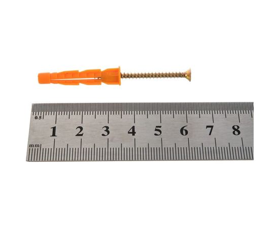 Дюбель универсальный полипропиленовый с оцинкованным шурупом 18 шт. (5х32 мм; ТФ6) ЗУБР 4-301206-05-032 – изображение 3