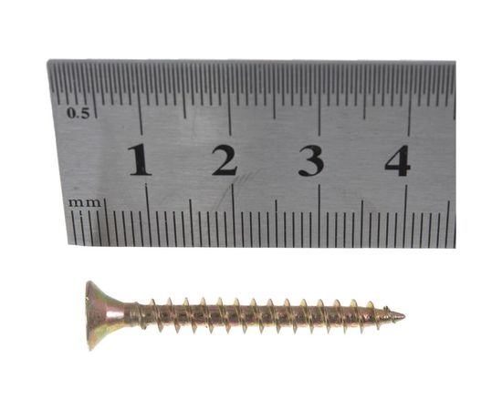 Шуруп Качественный КРЕПЕЖ желтый цинк 4,5x40, 120 шт. 0300483 КЧ – изображение 3