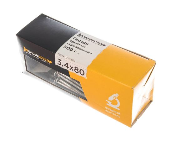 Ершёные гвозди с конической головкой Профикреп цинк, 3,4х80 0,5 кг 113010 – изображение 2