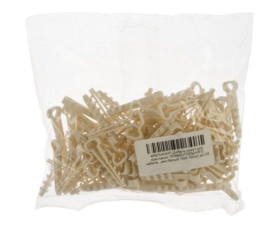 Дюбель-хомут для крепления прямоугольного кабеля КРЕП-КОМП цвет-белый 10х5 100шт дх105 – изображение 4