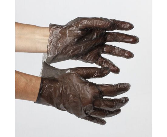 Полиэтиленовые перчатки ЛАЙМА, комплект 50 пар, черные, размер M, 8 микрон, 606881 – изображение 5