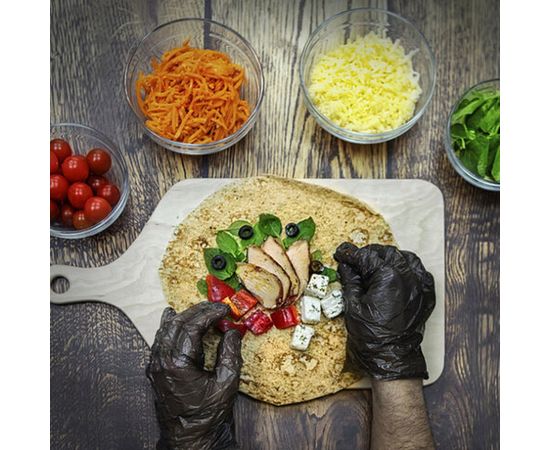 Полиэтиленовые перчатки ЛАЙМА, комплект 50 пар, черные, размер M, 8 микрон, 606881 – изображение 3