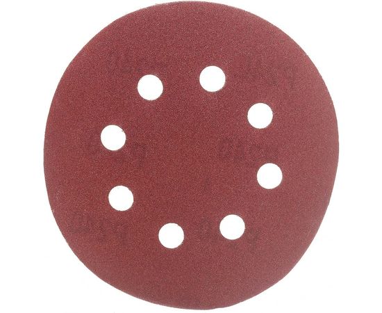 Круг шлифовальный на липучке по дереву/металлу 10 шт. (125 мм; P240; 8 отверстий) Gigant G-1022 