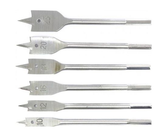 Набор сверл перовых по дереву (10-25 мм; 6 шт.) СИБРТЕХ 704155 