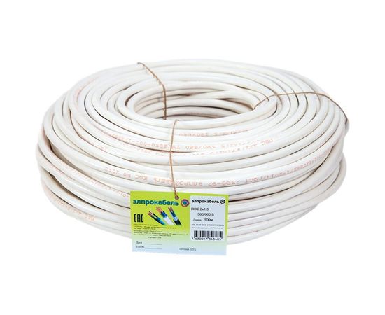 Провод ЭлПроКабель гибкий круглый ПВС 2х1,5 100м ГОСТ 4630017848485 