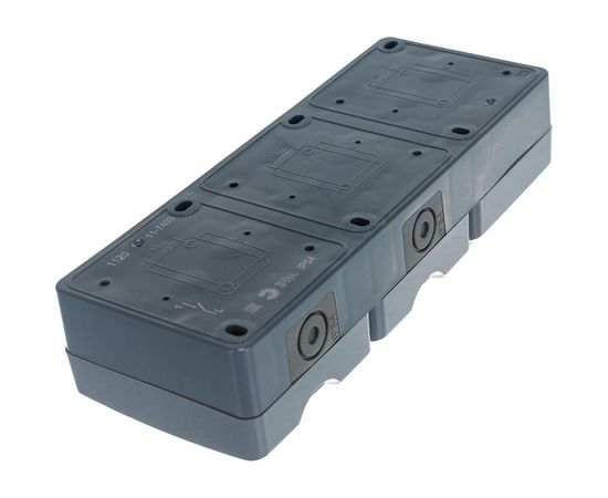 Блок две розетки + выключатель ЭРА 11-7403-03 IP54, 16A 10AX -250В, ОУ, Эксперт, серый Б0027674 – изображение 3