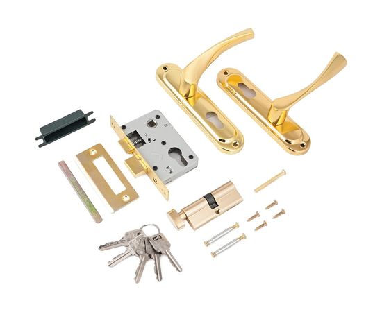 Врезной замок Стандарт с/руч 103/50B вертушка GP латунь 4 850 – изображение 2