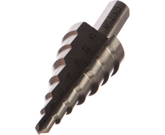 Сверло ступенчатое (6-25 мм; 7 ступеней; ход 4.5 мм) по металлу Энкор 21625 – изображение 4