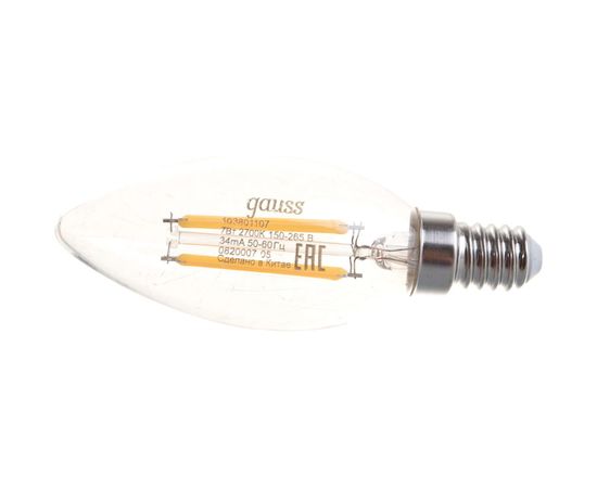 Лампа Gauss LED Filament Свеча E14 7W 550lm 2700К 103801107 – изображение 3