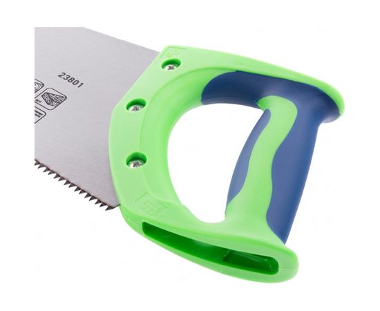 Ножовка по дереву СИБРТЕХ Зубец 350 мм, 7-8 TPI, зуб 2D, калёный зуб, 2-х компонентная рукоятка 23801 – изображение 2