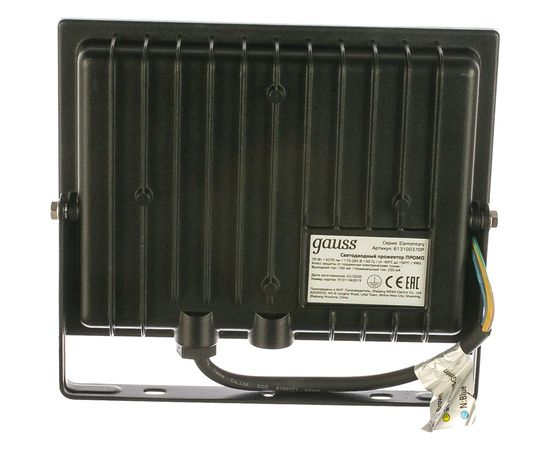 Светодиодный прожектор Gauss Elementary 70W 4370lm IP65 6500К черный ПРОМО 613100370P – изображение 3