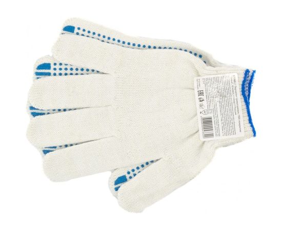 Перчатки Россия х/б, ПВХ-покрытие "Точка", 10 класс, стикер Россия 67702 – изображение 2