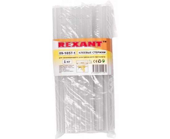 Клеевые стержни d=11,3 мм, L=270 мм, прозрачные, 1 кг Rexant 09-1857-1 