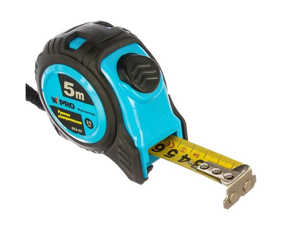 Рулетка WIPRO АВТОСТОП 5 м*25 мм, АБС-пластик + магнитный упор + резина, толщина 0.115 мм 062-05 