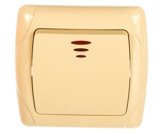 Одноклавишный выключатель TDM с подсветкой, слоновая кость Онега SQ1805-0033 