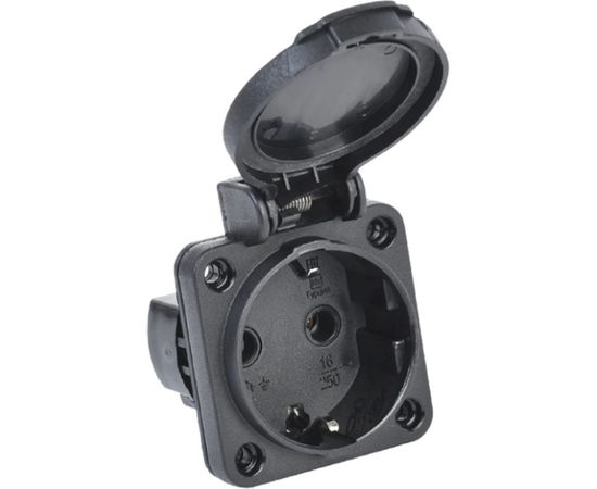 Панельная розетка IEK MAGNUM SCHUKO РП14-3, IP54, черный PSN71-016-3-2-54-K02 