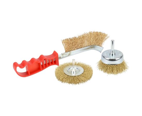 Набор зачистных щеток АвтоDело 3шт. №1 для дрели D-75/75 ручная метал. 240 мм 44024 13657 