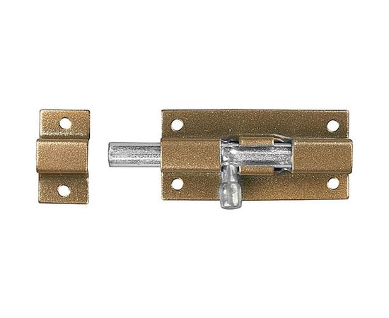 Накладная задвижка для окон и мебели Россия "ШП-40 КМЦ", цвет коричневый металлик/цинк, 40мм 37753-40 